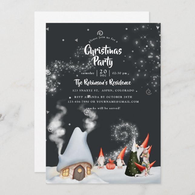Christmas Gnomes Invitation (Front/Back)