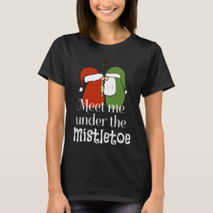Christmas Gnomes Kissing Meet Me Under The Mistlet T-Shirt