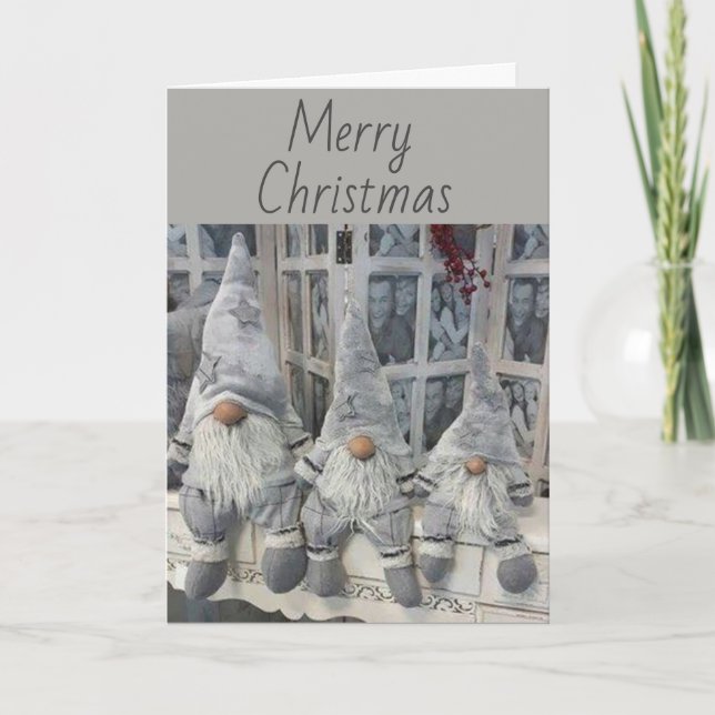 CHRISTMAS GNOMES KNOW CHRISTMAS WISHES HOLIDAY CARD (Front)