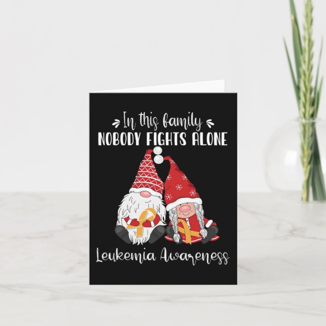 Christmas Gnomes Leukaemia Awareness  Card (Front)