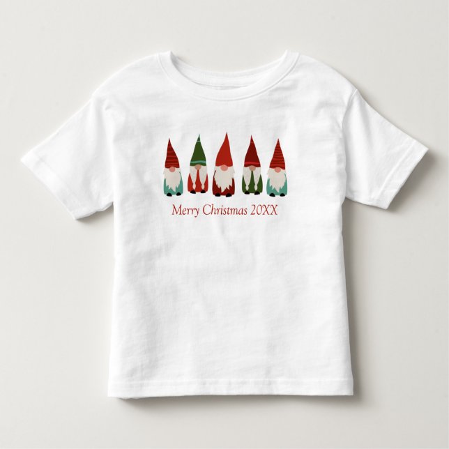 Christmas Gnomes Merry Christmas Toddler T-Shirt (Front)