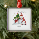 Christmas Gnomes Metal Ornament<br><div class="desc">Merry Christmas Gnomes Christmas Metal Ornament</div>