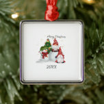 Christmas Gnomes Metal Ornament<br><div class="desc">Merry Christmas Gnomes Christmas Metal Ornament</div>