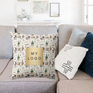 Christmas gnomes nordic farmhouse business logo cushion