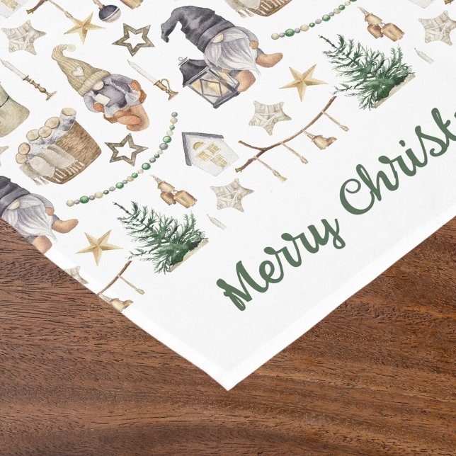 Christmas gnomes nordic farmhouse style short table runner (Creator Uploaded)