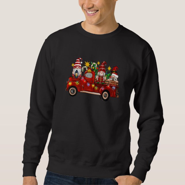 Christmas Gnomes On Truck Christmas Light Merry Ch Sweatshirt (Front)