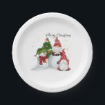 Christmas Gnomes Paper Plate<br><div class="desc">Merry Christmas Gnomes Christmas party paper plates</div>