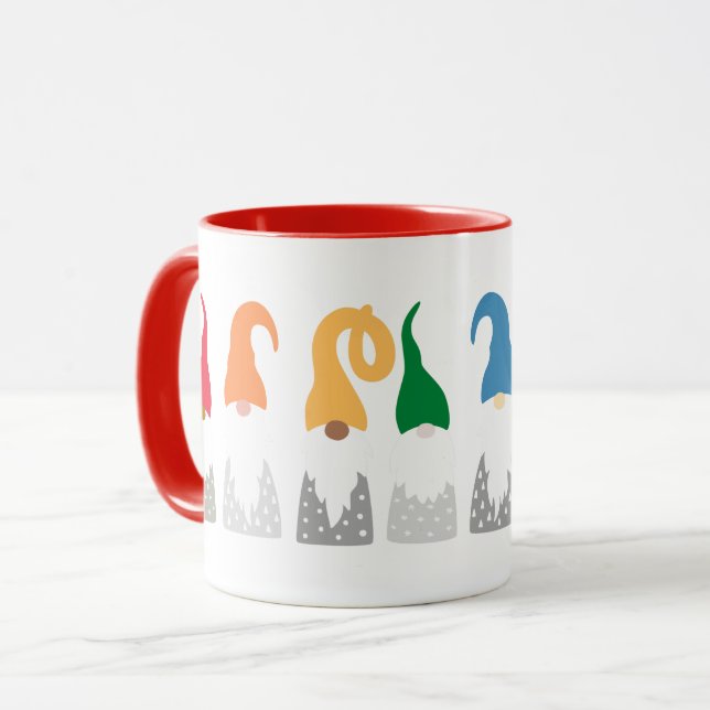 Christmas Gnomes (rainbow) Mug (Front Left)