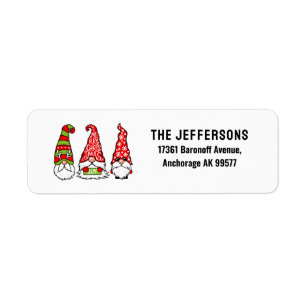 Christmas Gnomes Return Address Label
