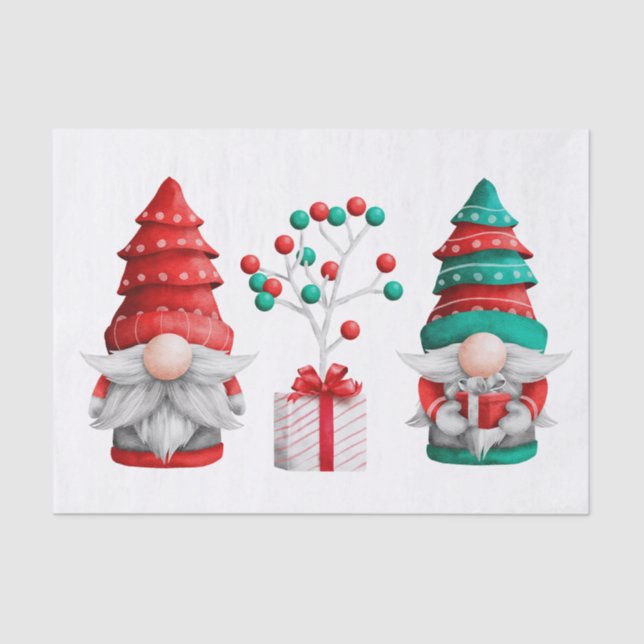 Christmas Gnomes Tissue Paper (Front)