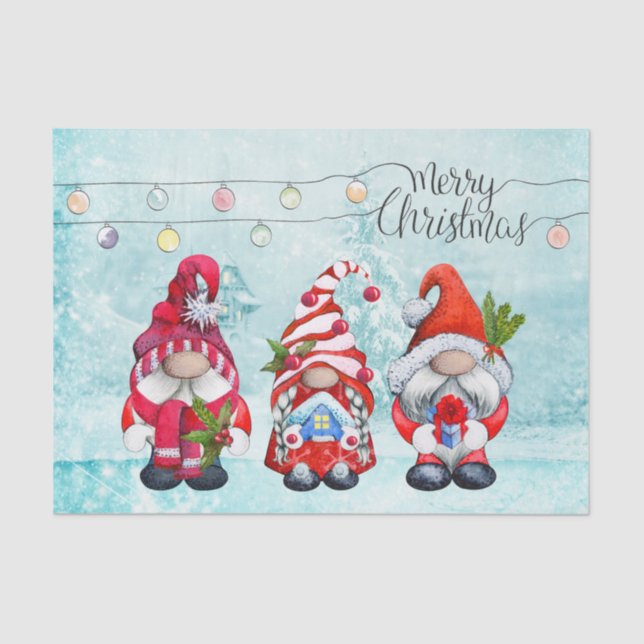 Christmas Gnomes Tissue Paper (Front)
