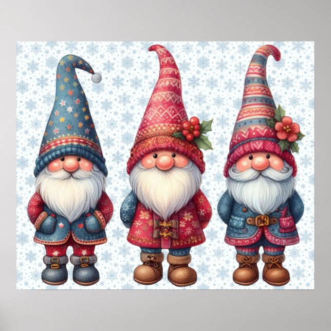 Christmas Gnomes Trio Poster (Front)