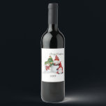Christmas Gnomes Wine Label<br><div class="desc">Merry Christmas Gnomes Christmas Wine Label</div>