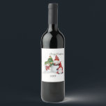 Christmas Gnomes Wine Label<br><div class="desc">Merry Christmas Gnomes Christmas Wine Label</div>