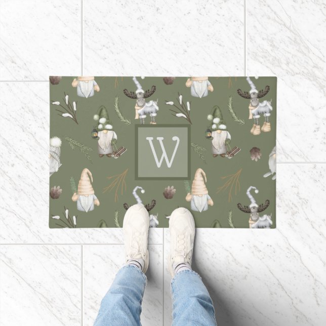 Christmas Gnomes Woodland Welcome Doormat (Indoor)