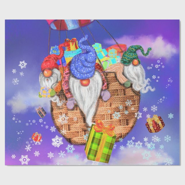 Christmas Gnomes Wrapping Paper (Flat)