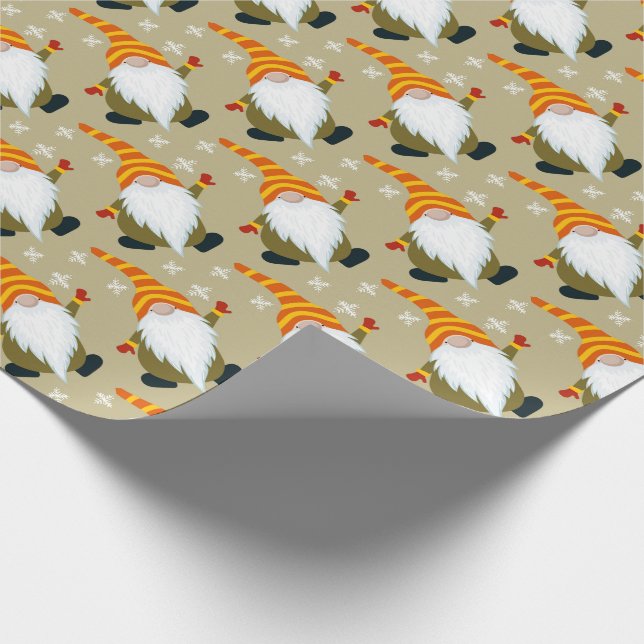 Christmas Gnomes Wrapping Paper (Corner)