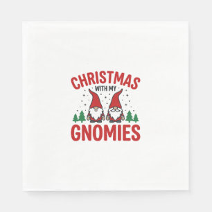 Christmas Gnomies Holiday Gnome Design Napkin