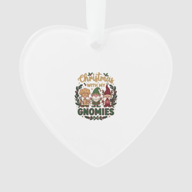 Christmas Gnomies String Lights Candy Cane Ornament (Front)