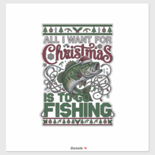 Christmas Go Fishing Fish Santa Hat Lights