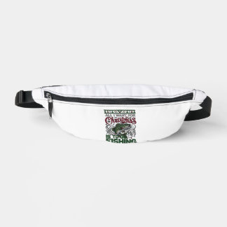 Christmas Go Fishing Fish Santa Hat Lights Bum Bags