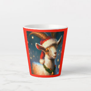 Christmas Goat 2 Latte Mug