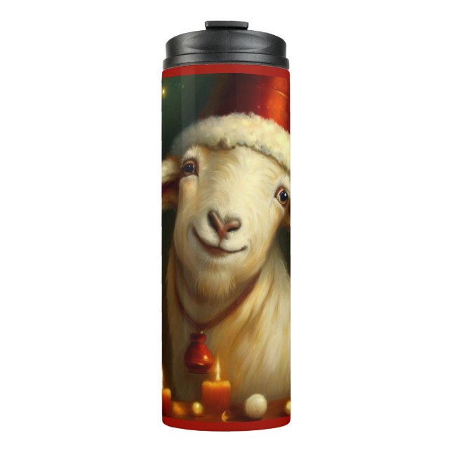 Christmas Goat 3 Thermal Tumbler (Front)