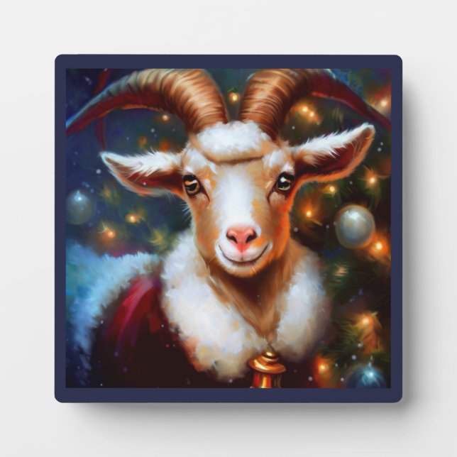 Christmas Goat 4 Plaque (Front)