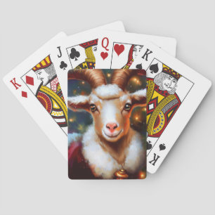Christmas Goat (4) Playing Cards
