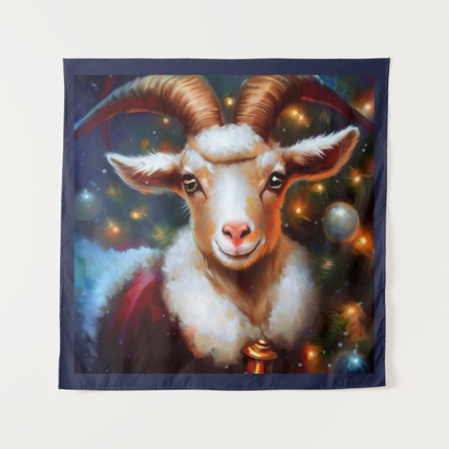 Christmas Goat 4 Tapestry (Front)