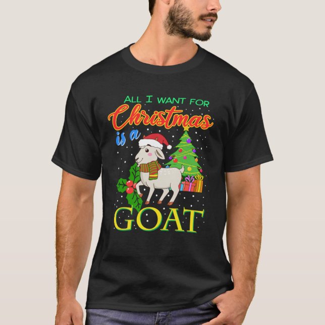 Christmas Goat Advent Goats Decorate Christmas Tre T-Shirt (Front)