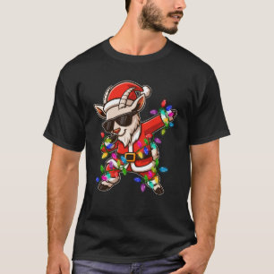 Christmas Goat Dabbing Lights Santa Xmas for Men W T-Shirt