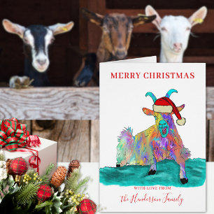 Christmas goat funny Santa personalised 