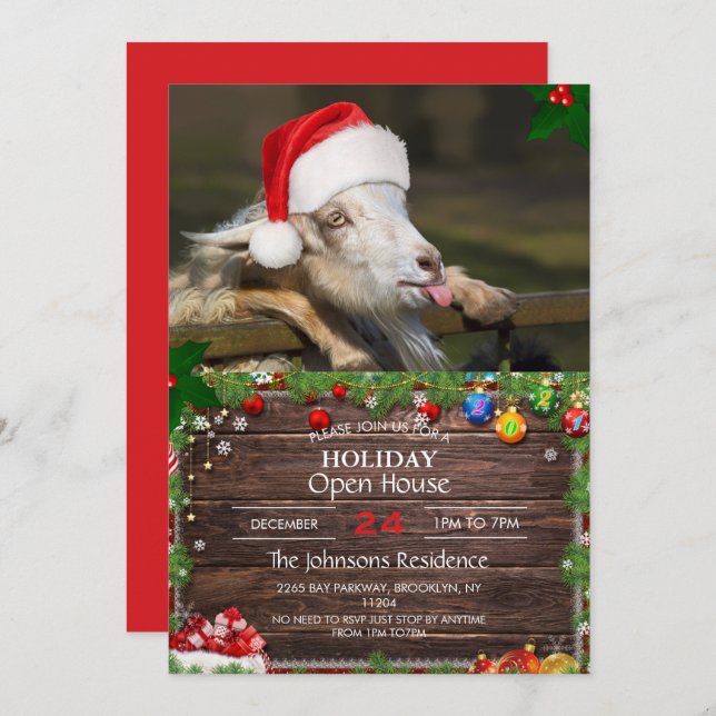 Christmas Goat       Invitation (Front/Back)