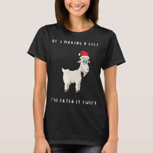 Christmas Goat Mum Dad Jokes T-Shirt