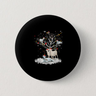 Christmas Goat On Tree Funny Santa Goat Lover Gift 6 Cm Round Badge