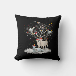 Christmas Goat On Tree Funny Santa Goat Lover Gift Cushion