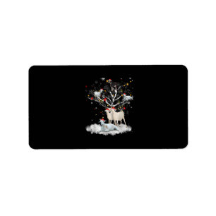 Christmas Goat On Tree Funny Santa Goat Lover Gift Label