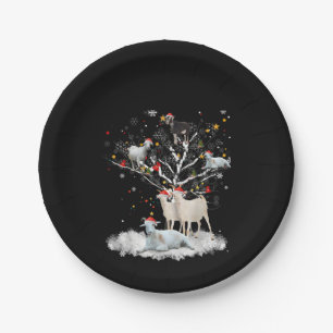 Christmas Goat On Tree Funny Santa Goat Lover Gift Paper Plate