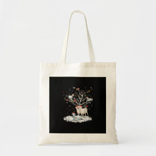 Christmas Goat On Tree Funny Santa Goat Lover Gift Tote Bag