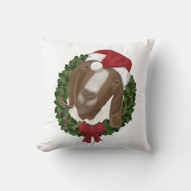 Christmas Goat Pillow (Front)