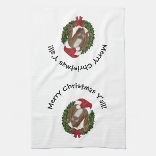 Christmas Goat Tea Towel