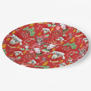 Christmas GOATS Candy and Jingle Bells GetYerGoat™ Paper Plate