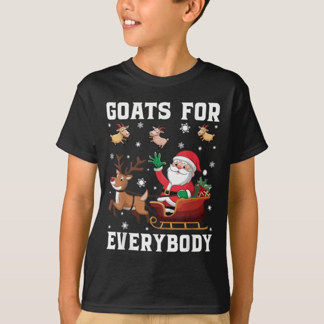 Christmas Goats Uni-kids Christmas Goat Funny , Bl T-Shirt (Front)