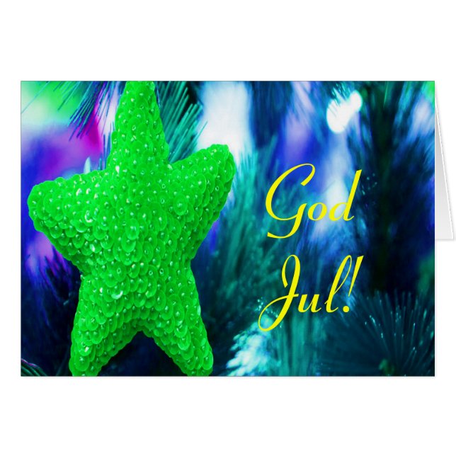 Christmas God Jul Green Star I (Front Horizontal)