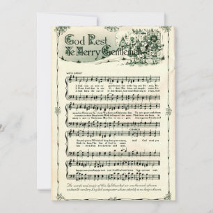 Christmas, God Rest Ye   Merry Gentlemen Vintage Holiday Card