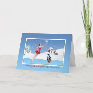 Christmas, Goddaughter, Ballerina, Winter, Snow Holiday Card