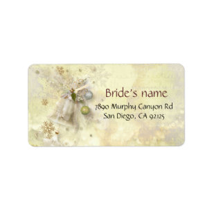 Christmas Gold Bell Address Label