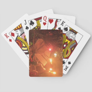 Christmas Gold Bells and Ribbon Playing Cards
