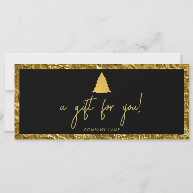 Christmas Gold Business Gift Certificate Voucher (Back)